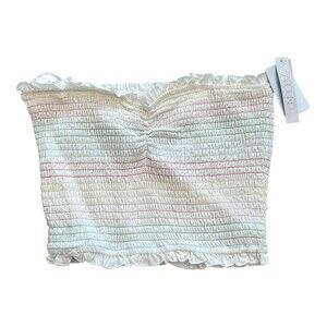 Abound Colorful Stripe Smocked Tube Top M